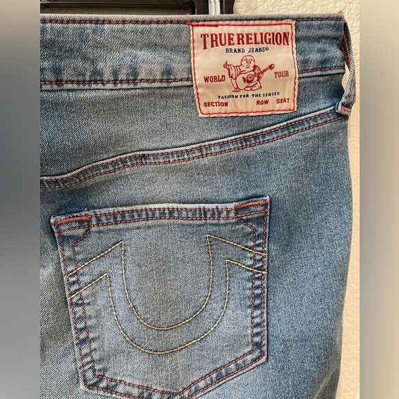 True Religion Blue Boot Cut Jeans with Distressed Details - Picture 5 of 9